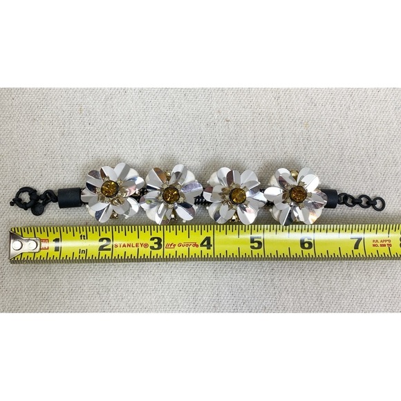 J. Crew RARE White/Black Stretch Braided Bracelet - Picture 7 of 7